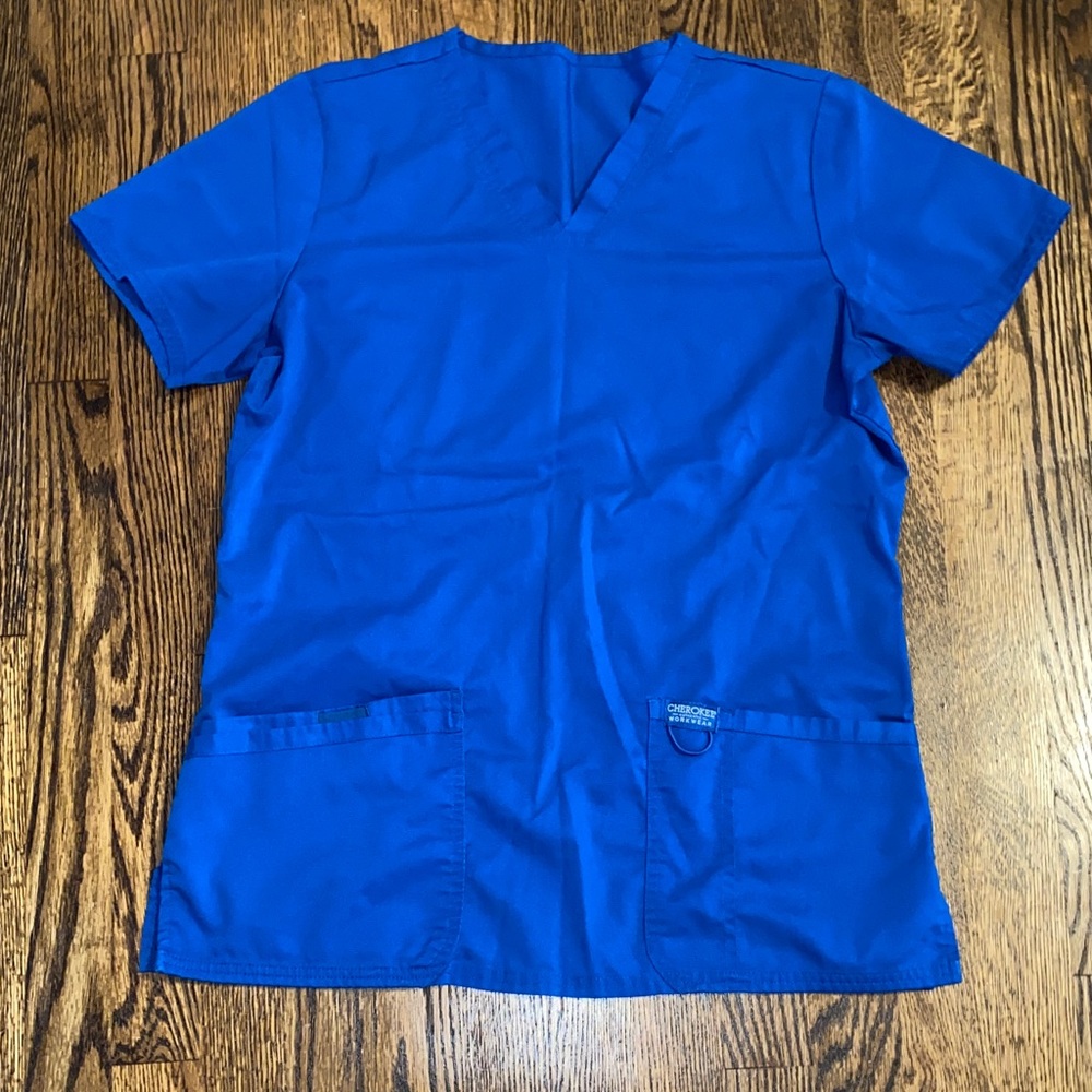 Cherokee Royal Blue Scrub Top